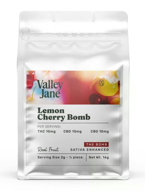 Valley Jane | Lemon Cherry Bomb "The Bomb" 1:1:1 Gummies | 80mg THC 80mg CBD 80mg CBG at DOSHA