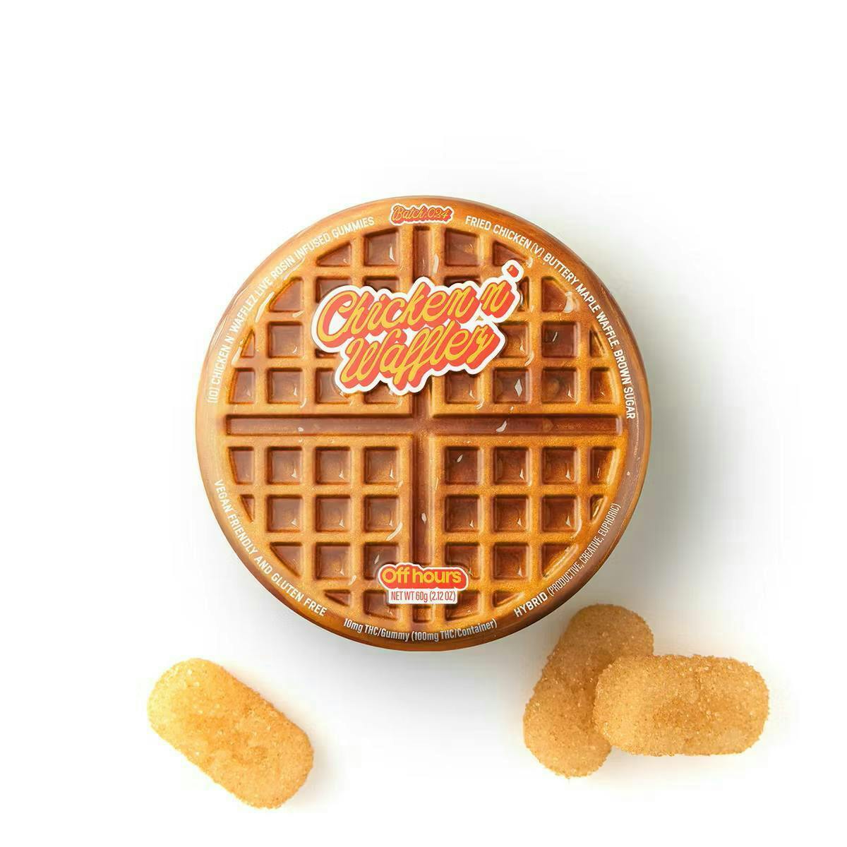 Off Hours | Chicken n' Wafflez Live Rosin Gummies | 10mgTHC | 10pk