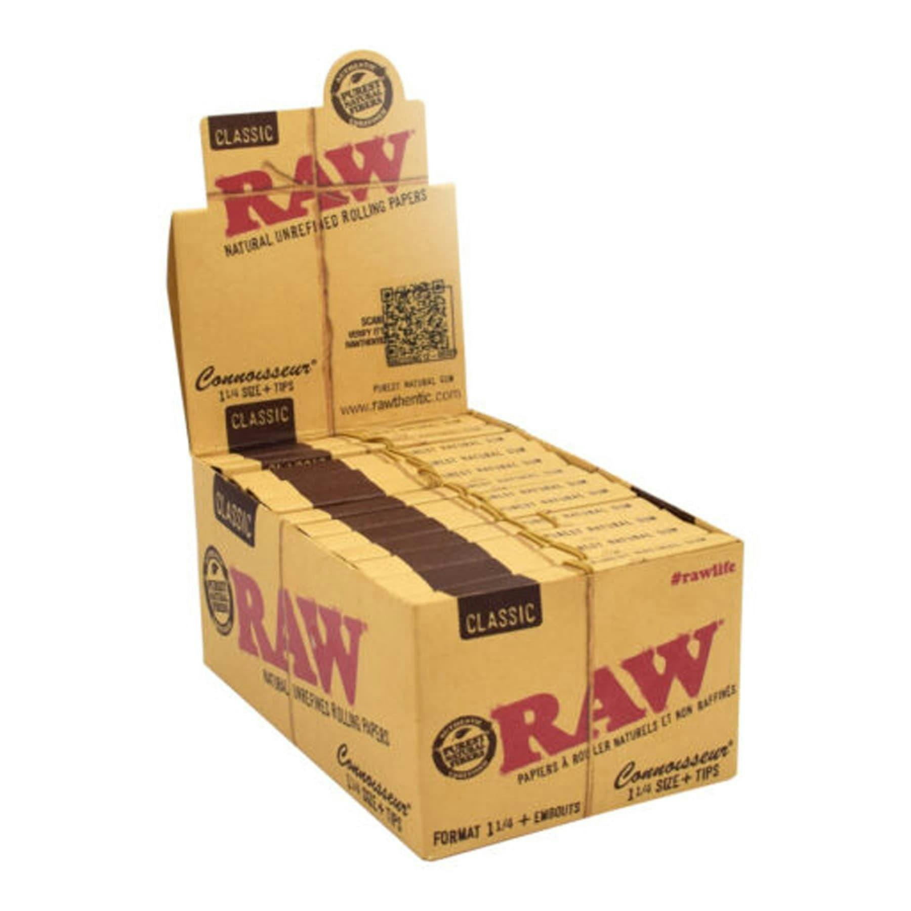 RAW 1 1/4 CLASSIC Connoisseur Rolling Papers W/Tips