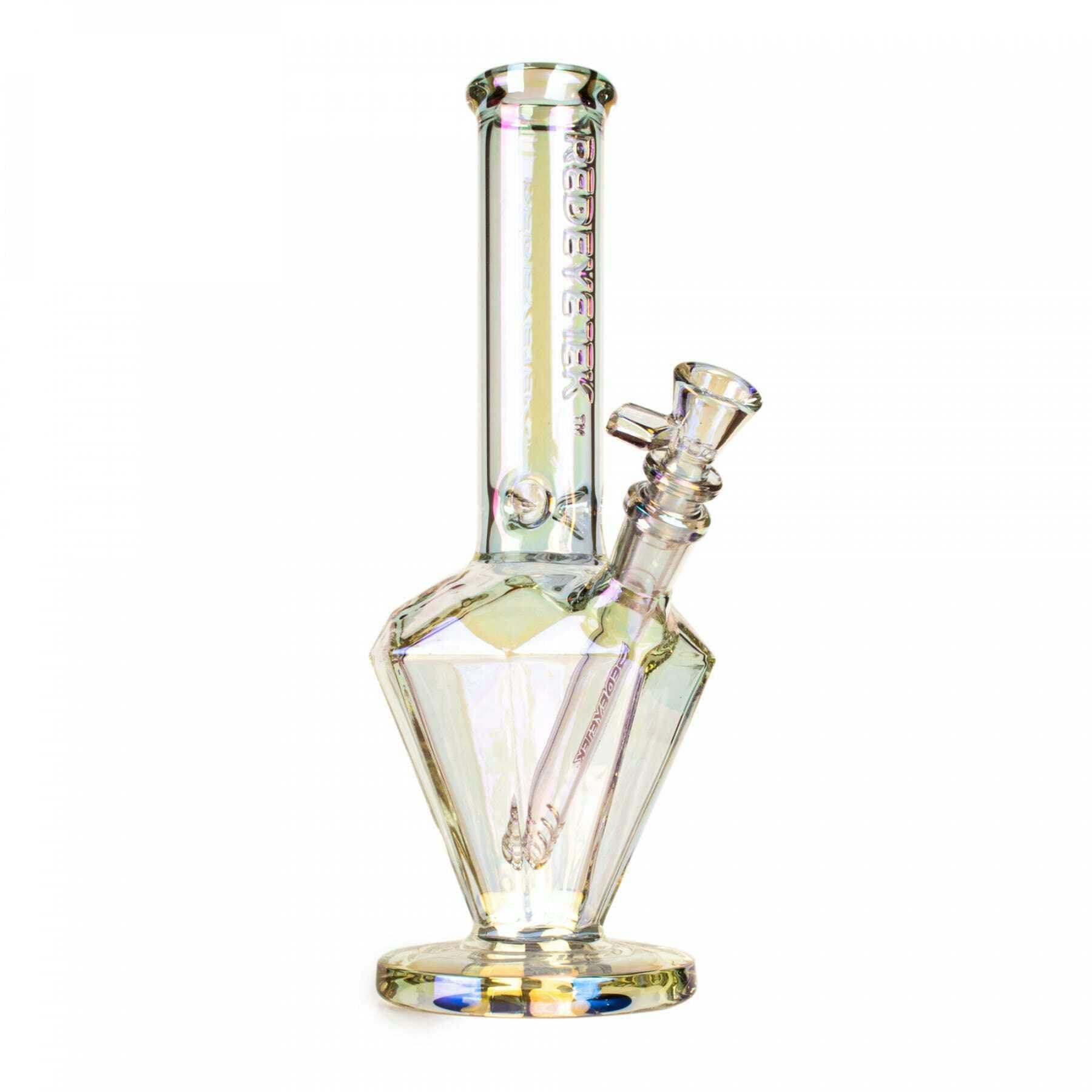 RED EYE GLASS 11" TALL RAINBOW METALLIC TERMINATION PARAGON WATER PIPE