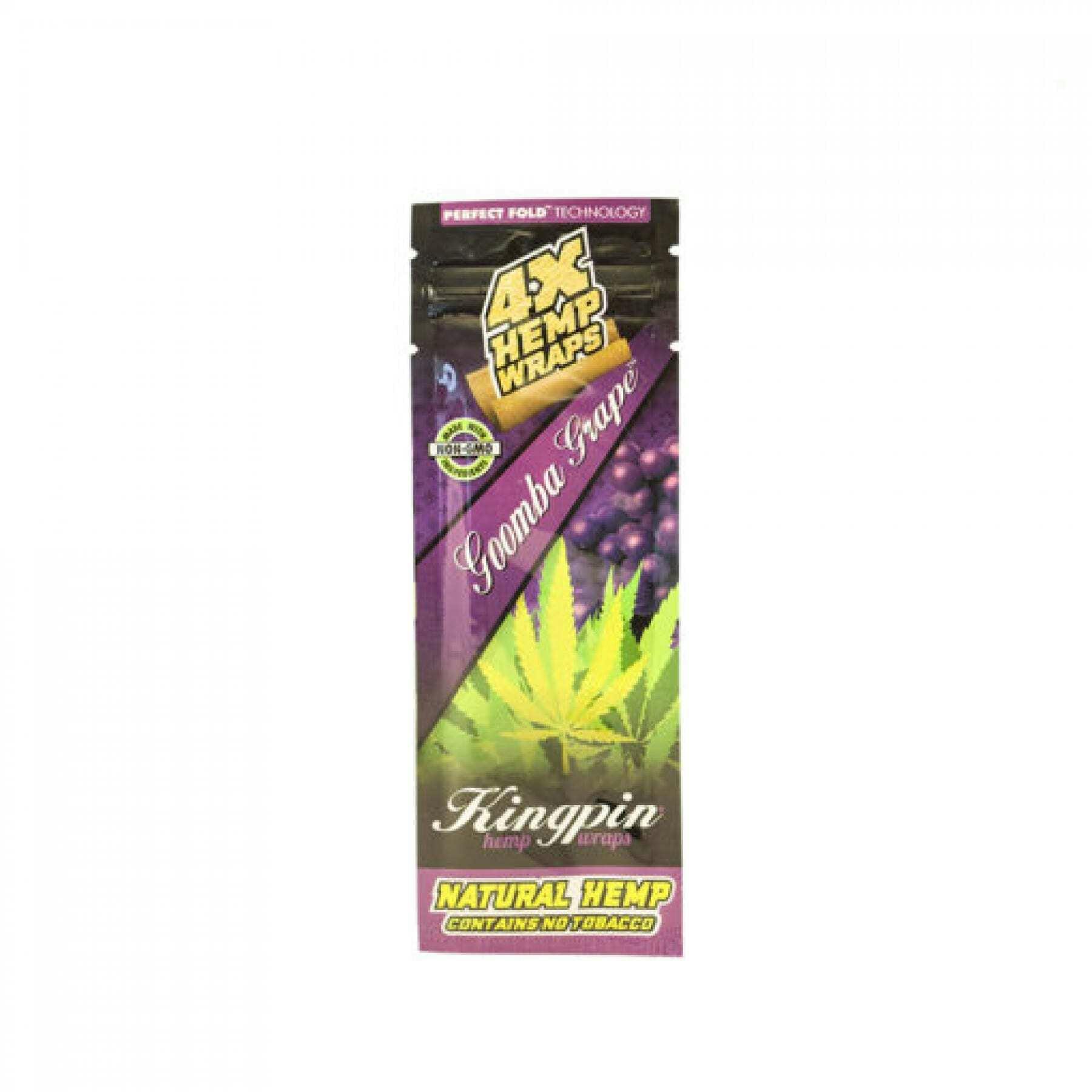 KINGPIN HEMP WRAPS- GOOMBA GRAPE PACK OF 4