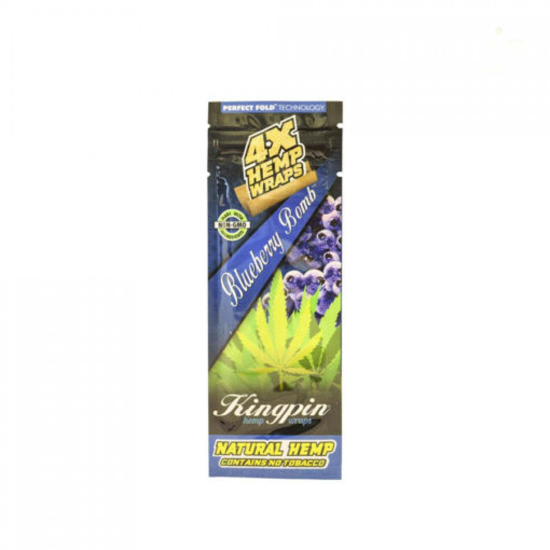 KINGPIN HEMP WRAPS- BLUEBERRY BOMB PACK OF 4