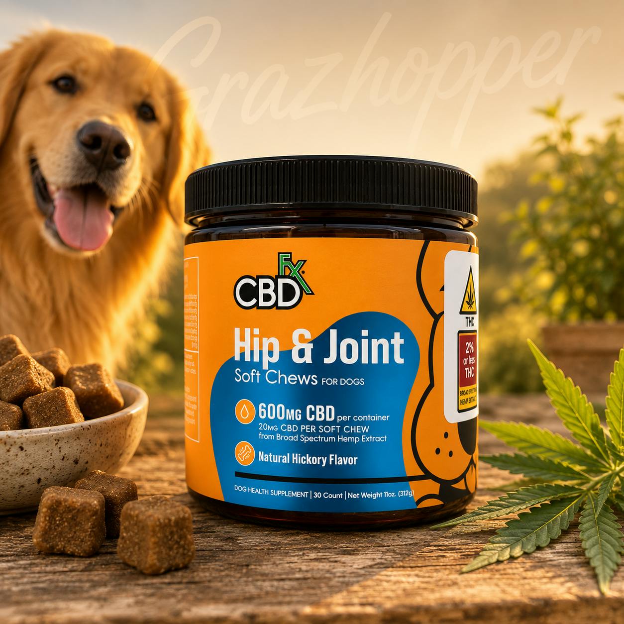 CBD FX | Hip & Joint Soft Dog Chews | 600mg CBD