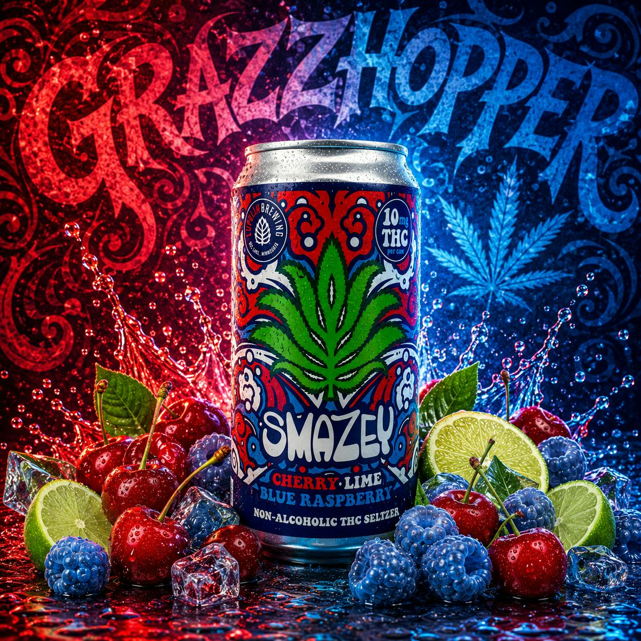 Smazey | Cherry Lime Blue Raspberry | THC 10mg at Grazzhopper