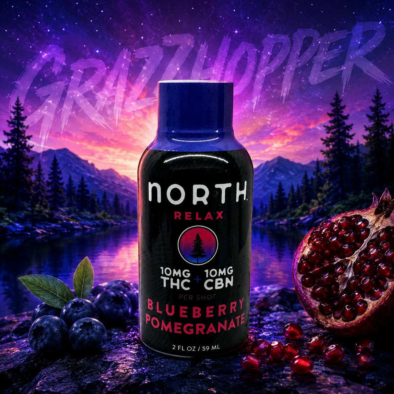 North | Blueberry Pomegranate | Relax at Grazzhopper