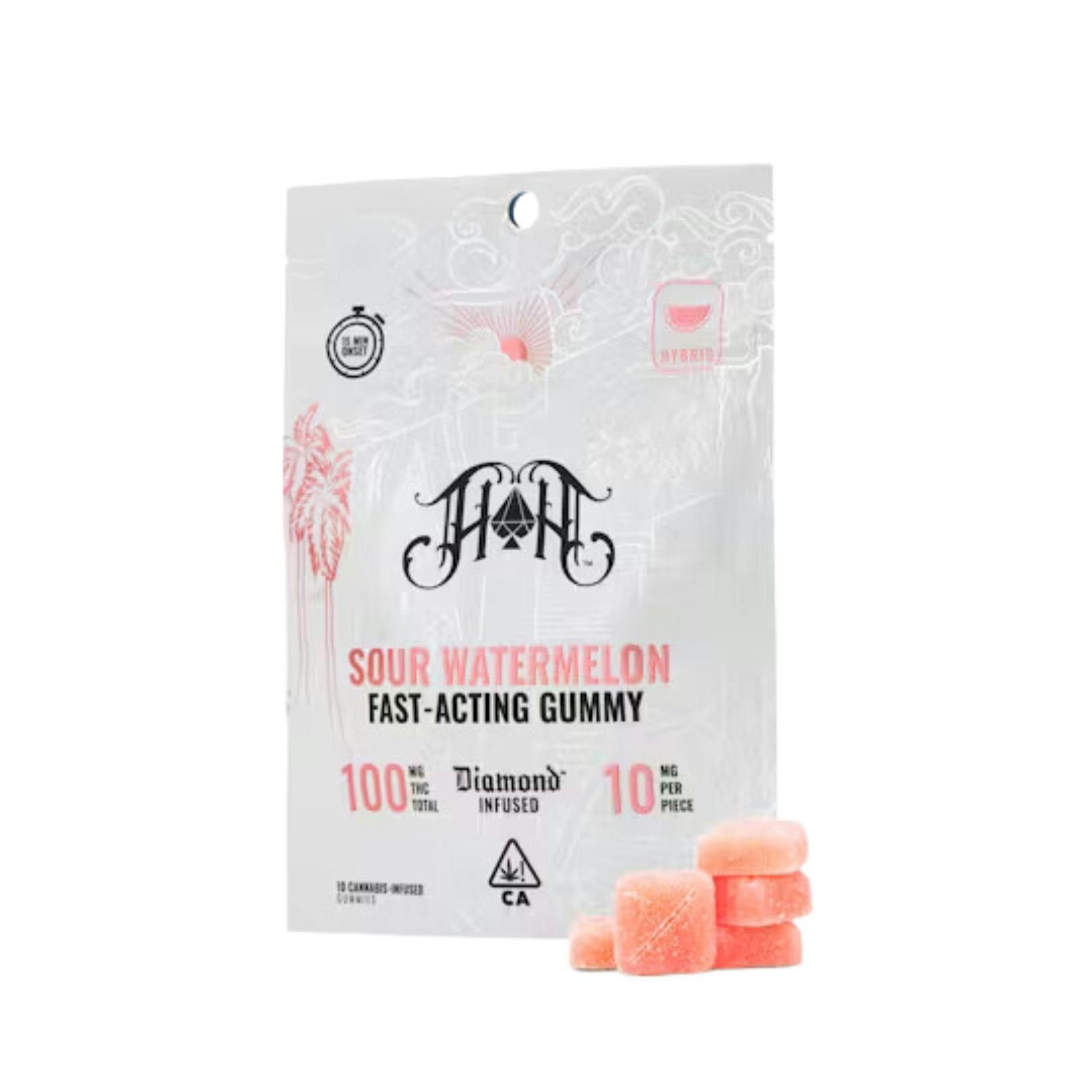 SOUR WATERMELON THCA DIAMOND INFUSED FAST-ACTING GUMMIES