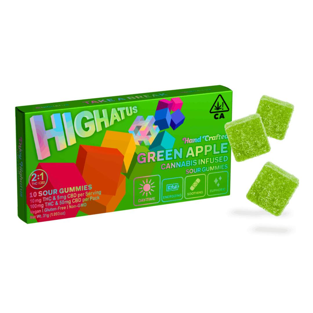 SOUR GREEN APPLE GUMMIES (2:1 THC:CBD)