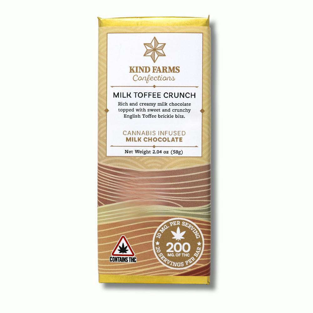 Milk Toffee Dark Chocolate Bar | [200mg] | Kind Farms