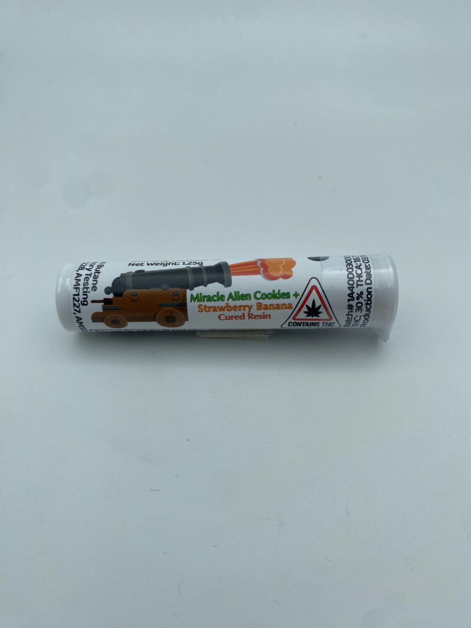 GMO X Cherry Paloma Hash Infused 1.25g Mini Cannon Preroll