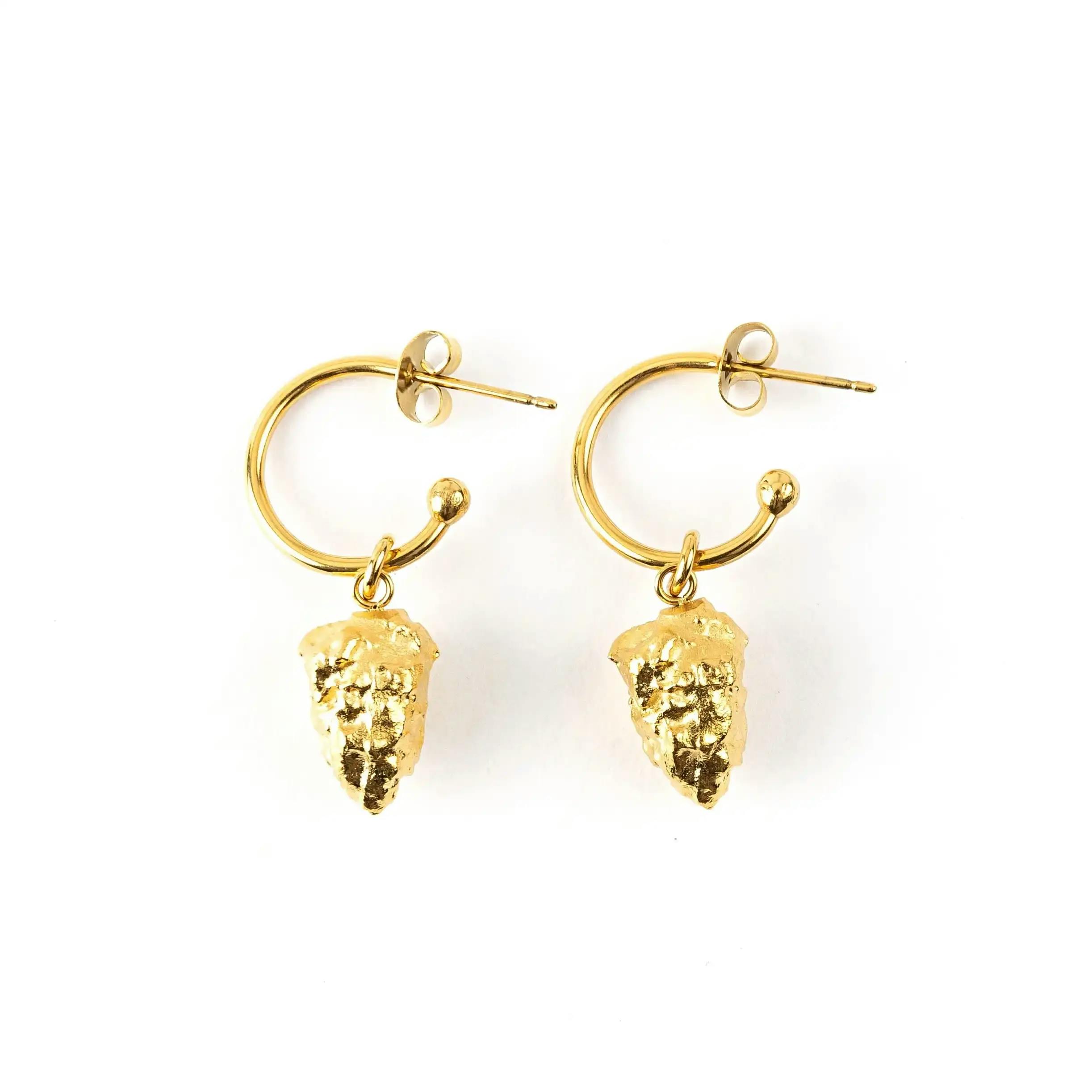 Nug Charm Earring Set - Gold