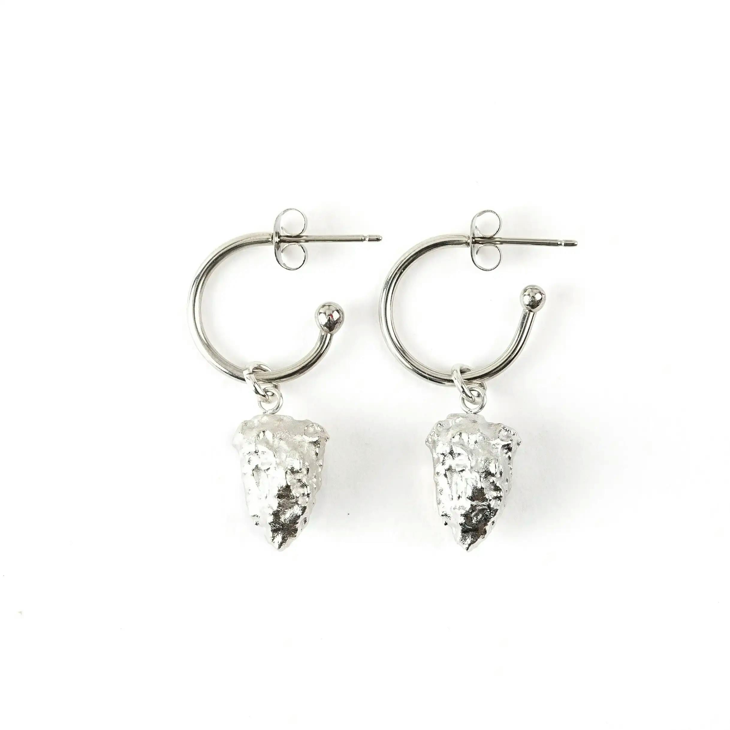Nug Charm Earring Set - Silver