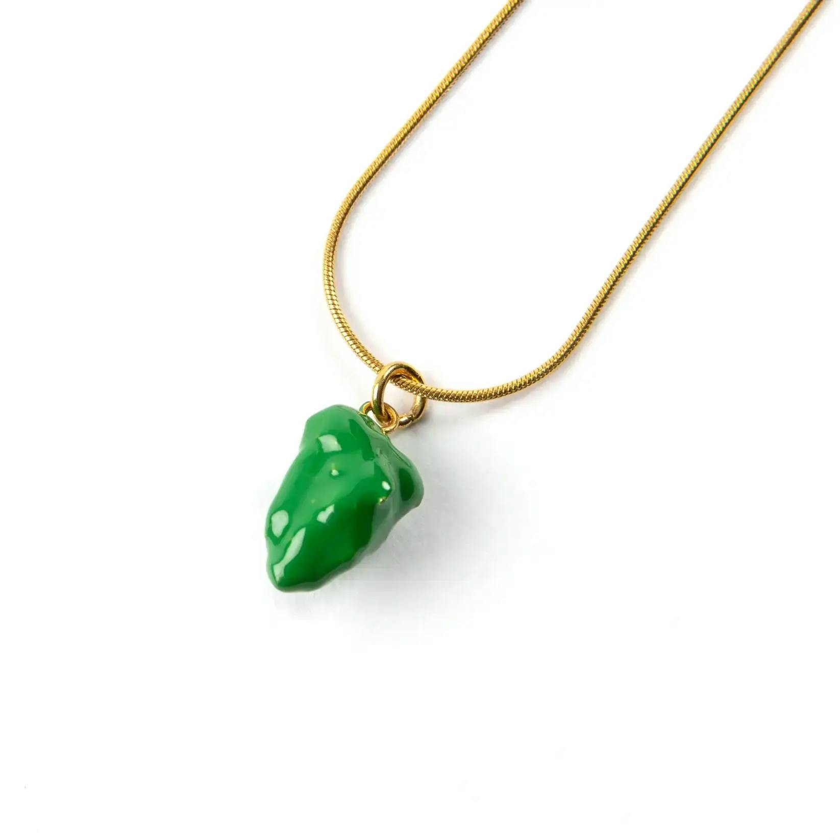 Nug Charm Becklass - Enamel Green with Gold
