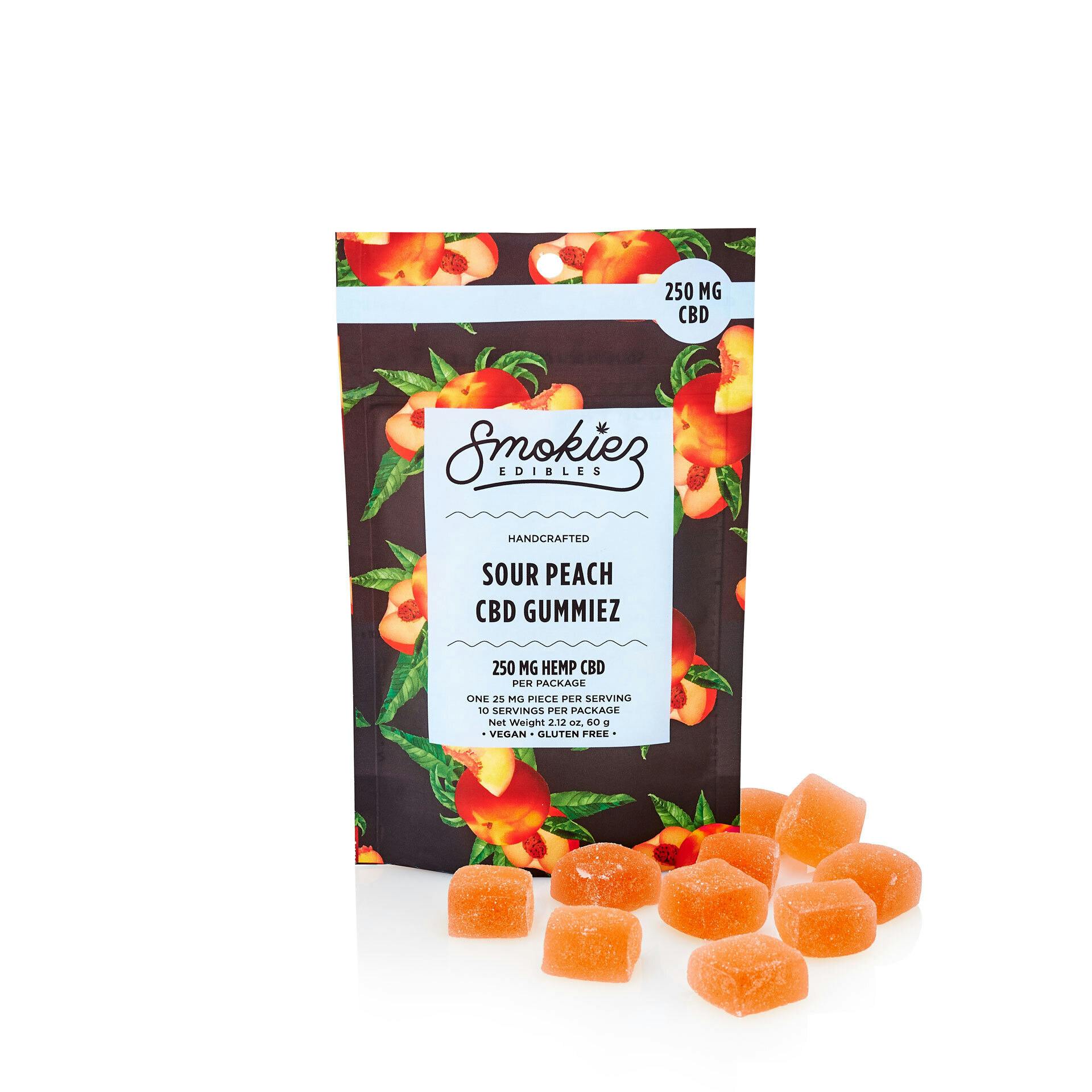 Sour Peach Gummies | 250mg | 10ct | 25mg/ea