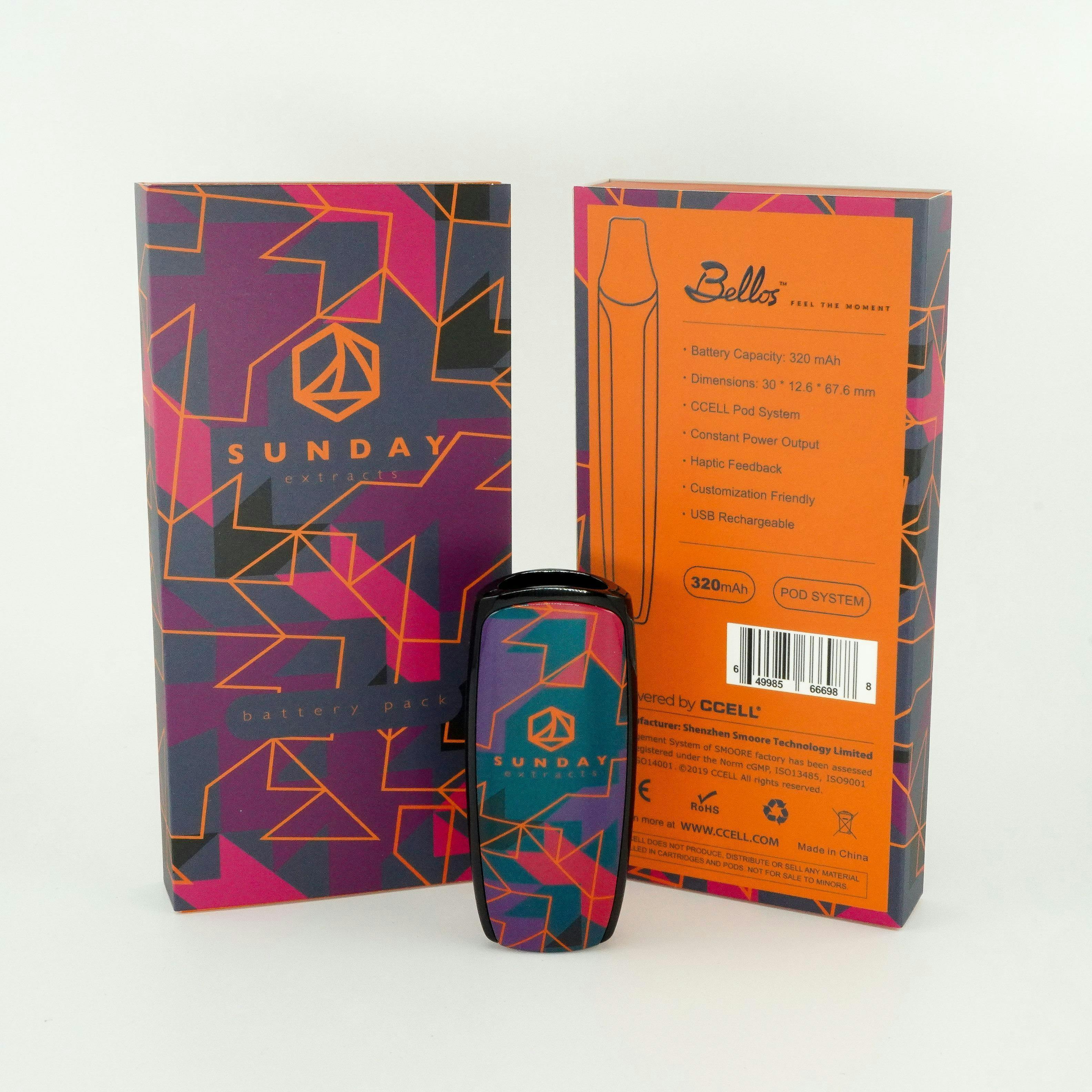 Purple & Orange Bellos Battery Pack