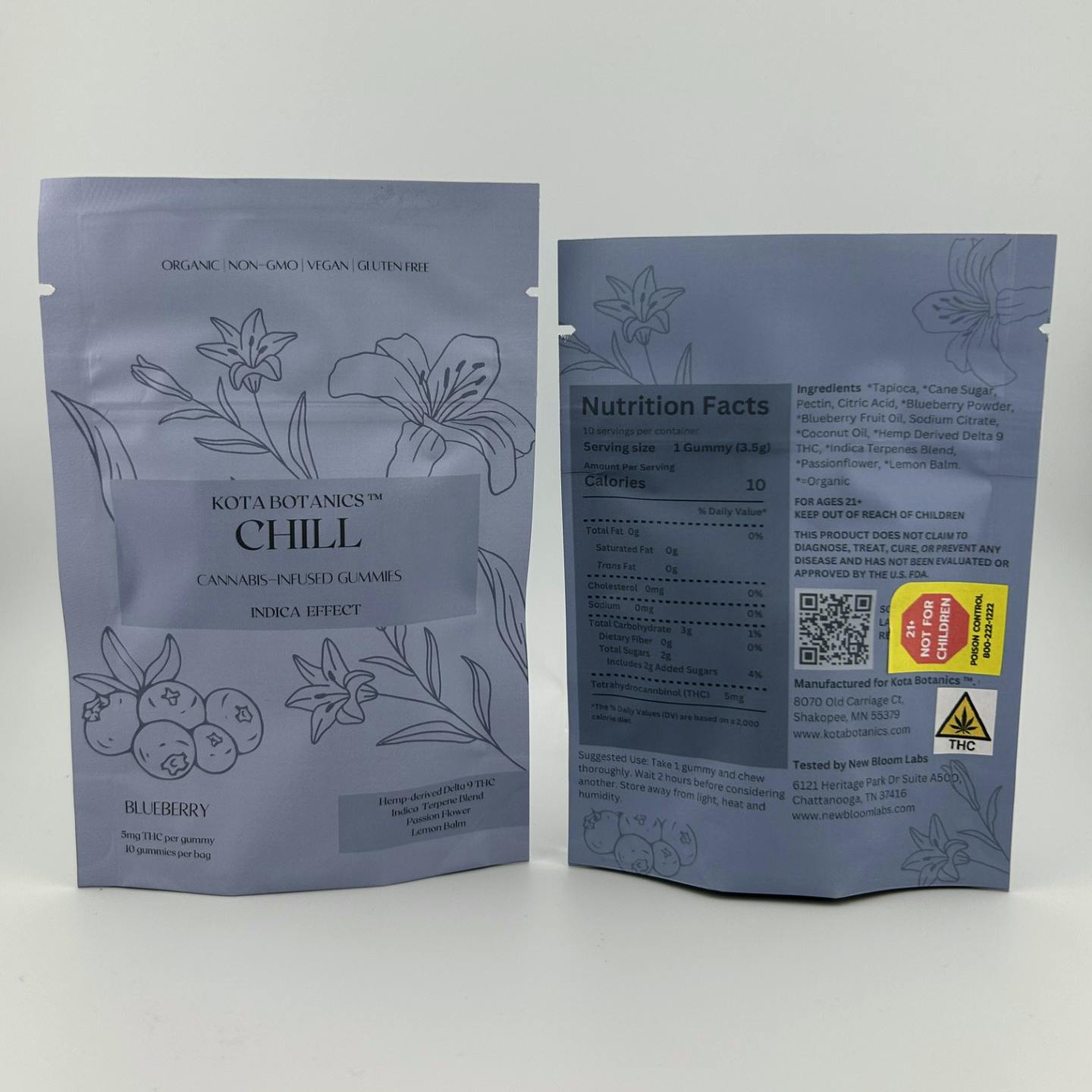 Chill | Blueberry | Night | THC Gummies | Indica