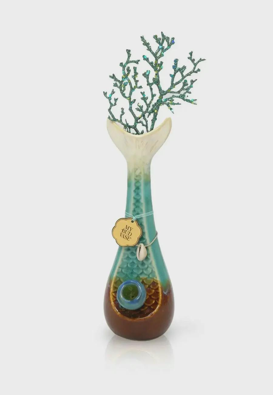 Mermaid Bong | Teal + Brown