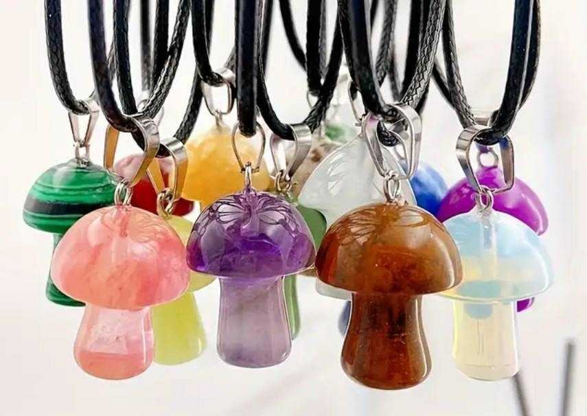 Stone Mushroom Necklace | Multi colors