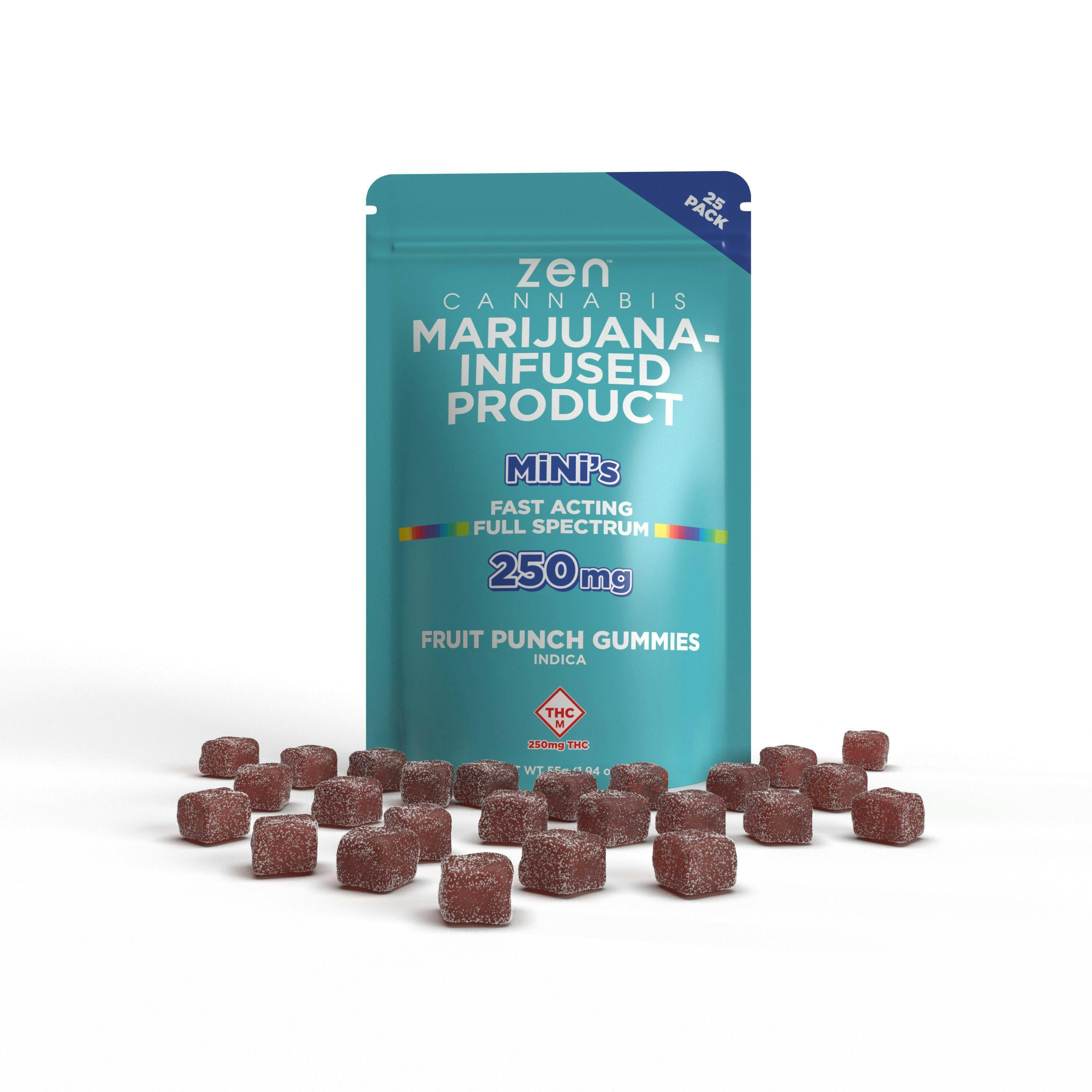 Zen | Gummies | Indica Fruit Punch Minis 250mg