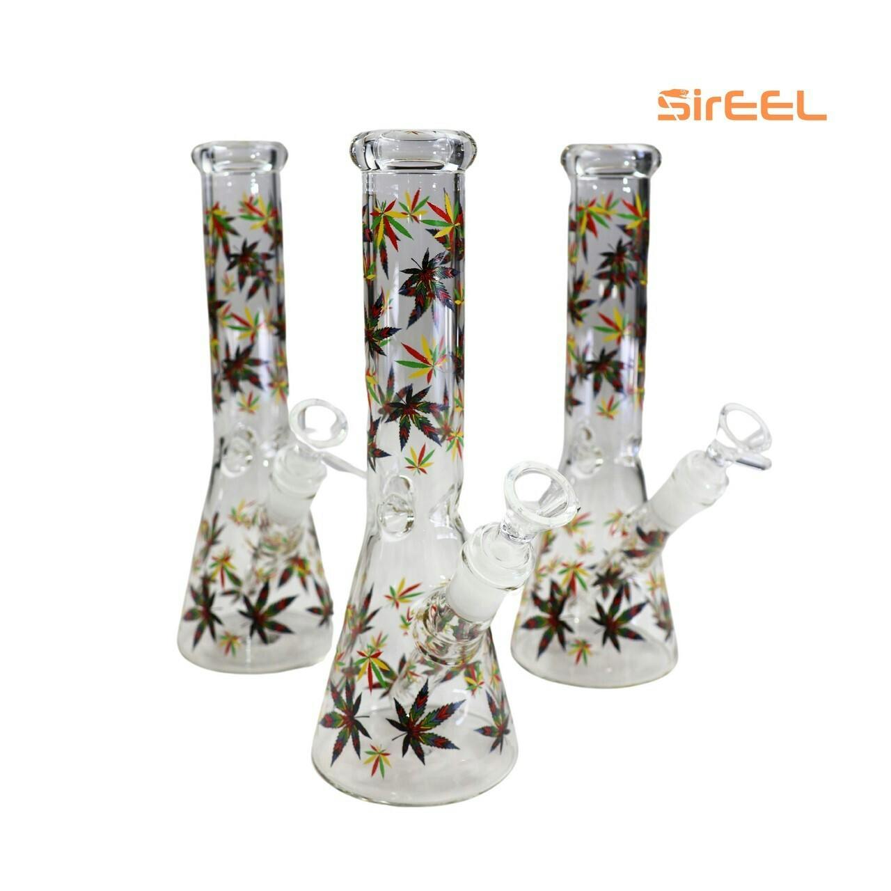 SirEEL | 420 Rasta Leaf Beaker Bong with Matching Downstem