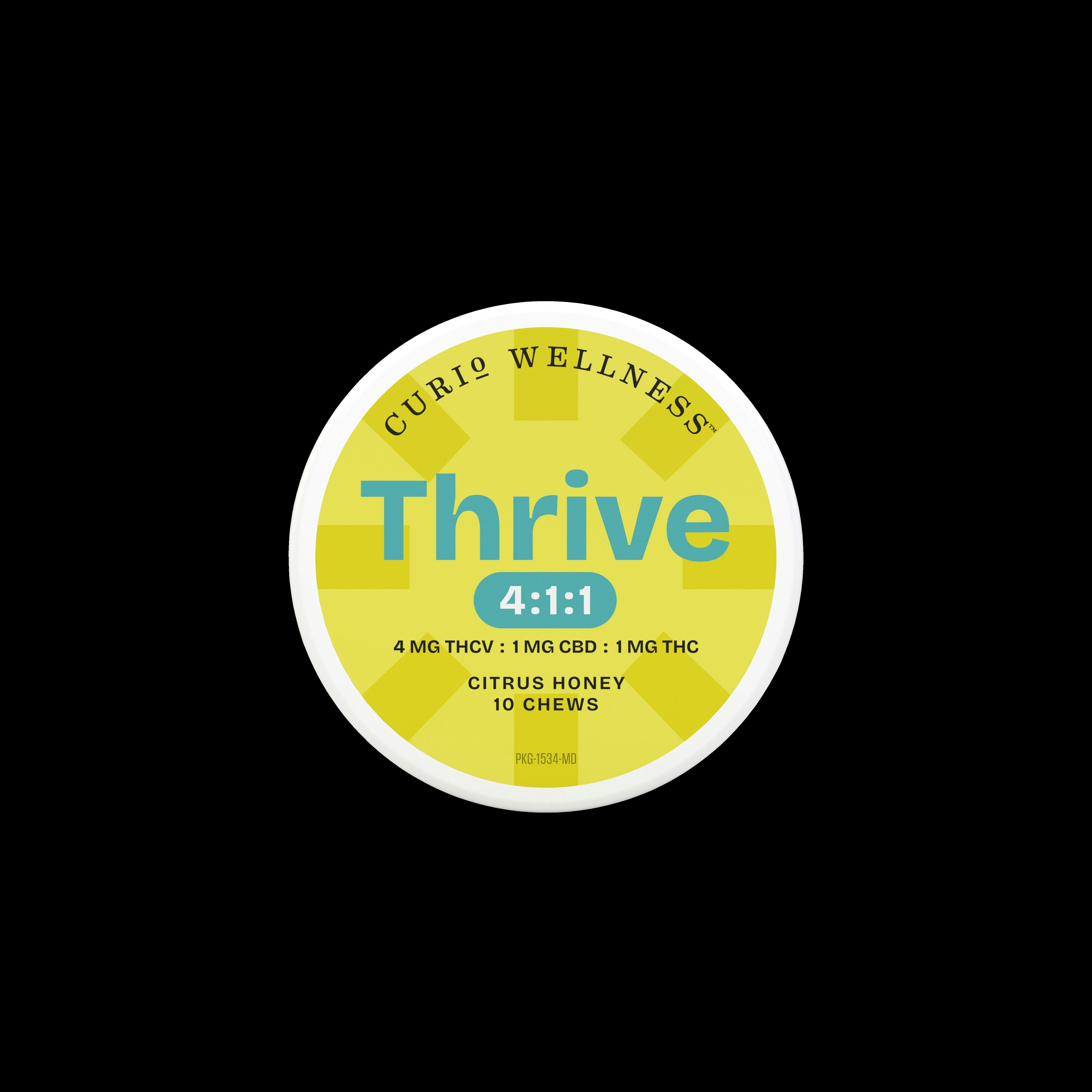 Curio Wellness | Gummies | Thrive Lemon Lift 4:1:1 Chews 10mg