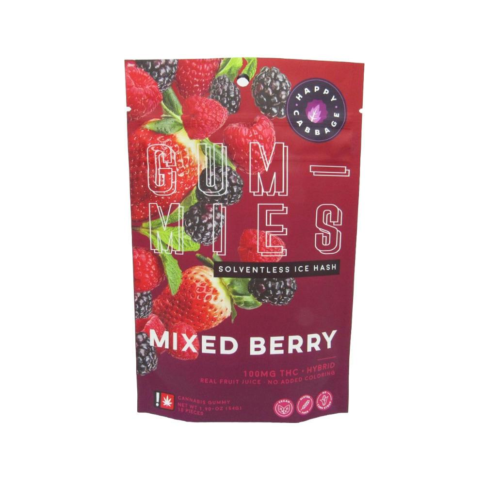 Mixed Berry "BLOX Bites" Gummies | 10pc 100mg (THC) (Live Hash Rosin) | Happy Cabbage Farms