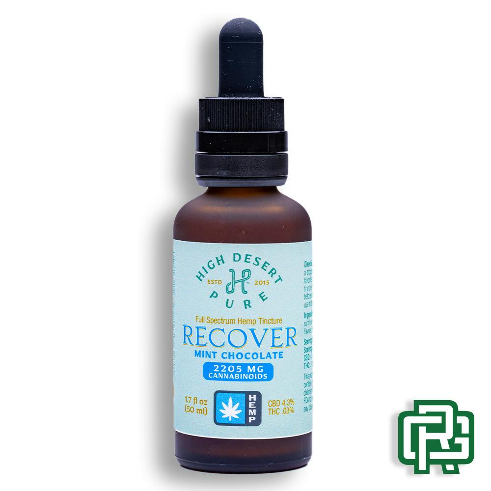 Mint Chocolate "Recover" Hemp Tincture | 50mL 2200mg 1:60 (THC:CBD) | High Desert Pure
