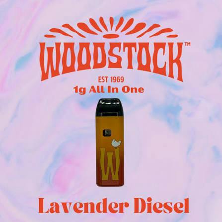 Woodstock Lavender Diesel Live Resin Disposable 1g