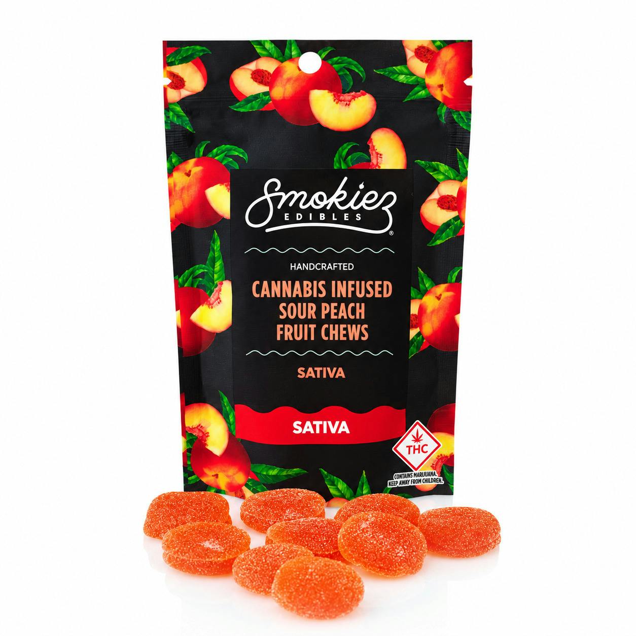 Sour Peach Fruit Chews 10pk - 1373401