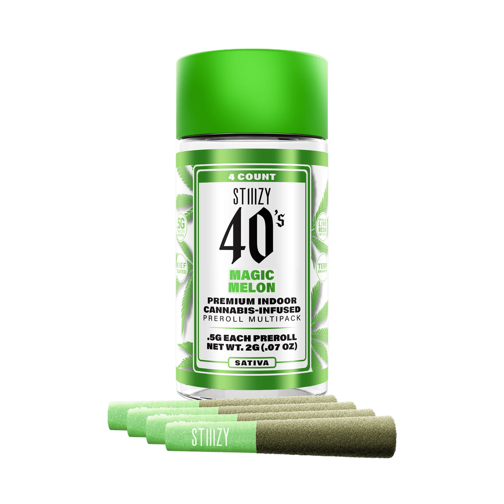 STIIIZY 40's Magic Melon Infused Pre-Roll Pack 0.5g ea | 4-Pack