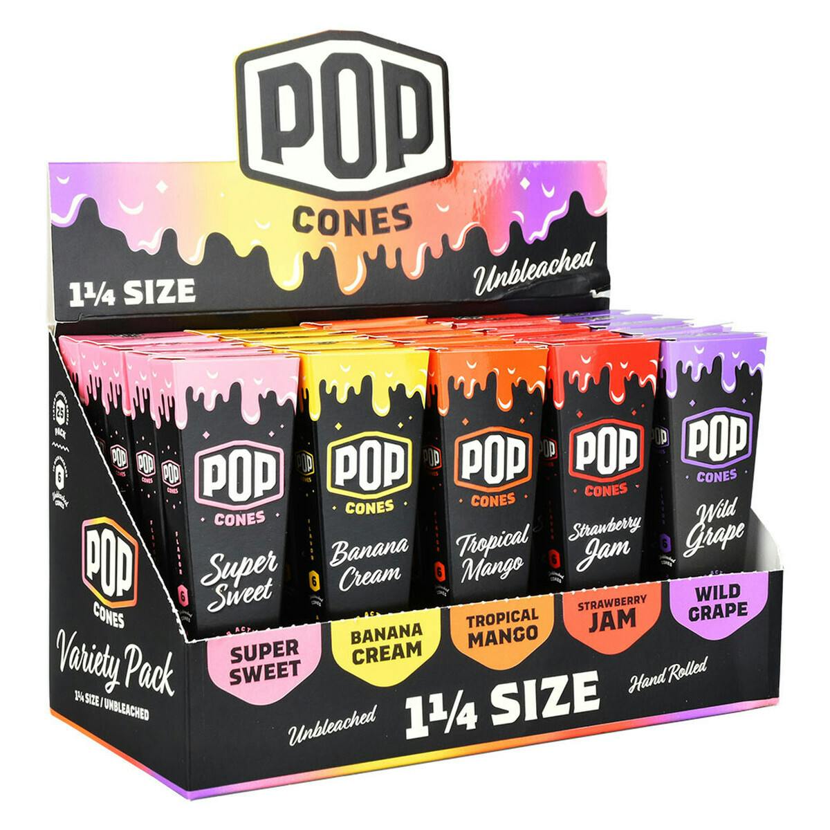 Cones | POP Cones Unbleached 1 1/4" | Assorted Flavors