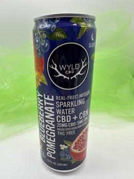 Wyld CBD Blueberry Pom Sparkling Water 25mg CBD: 5mg CBN