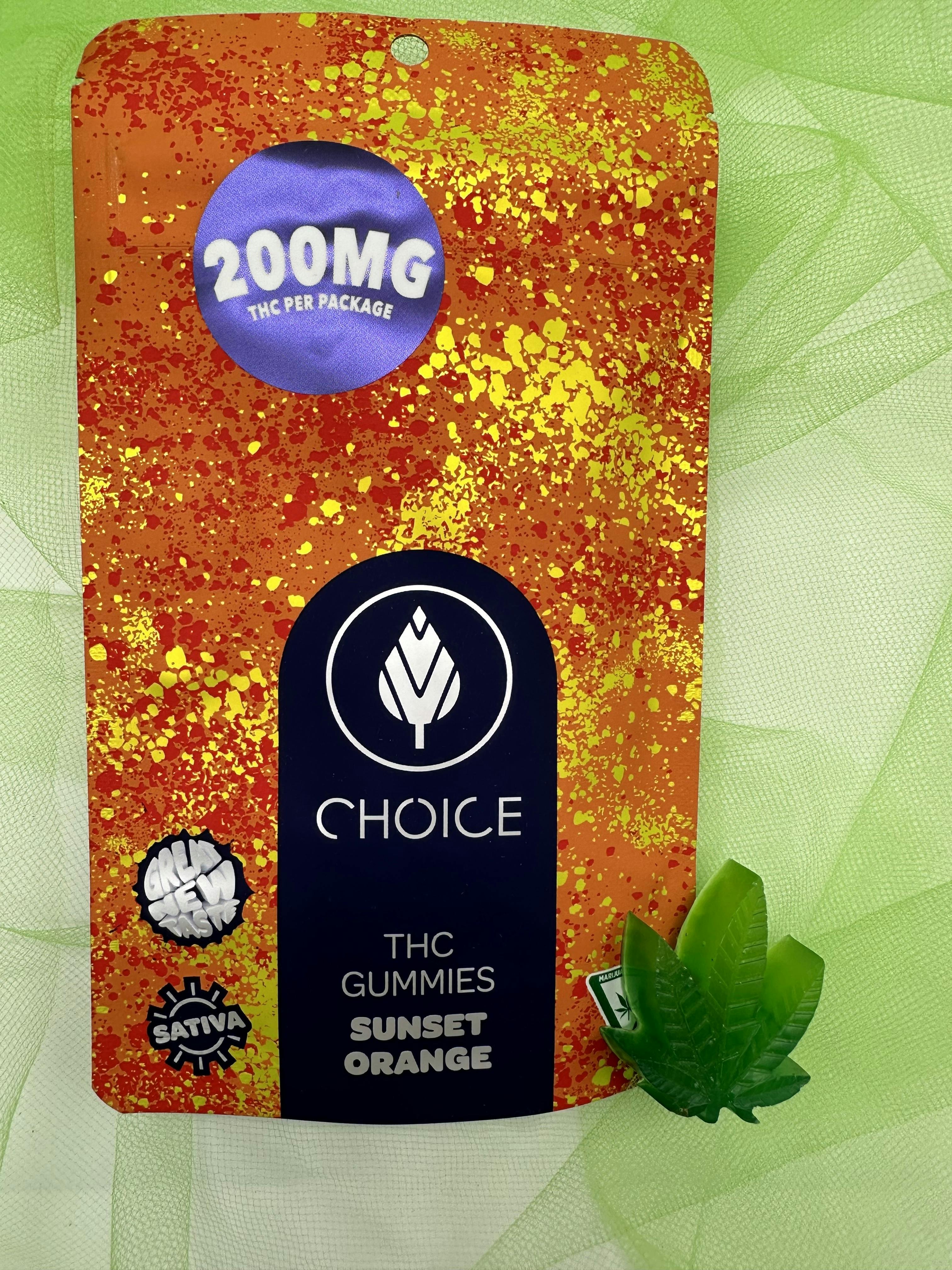 Choice - Gummies - Sunset Orange - 200mg (Sativa)
