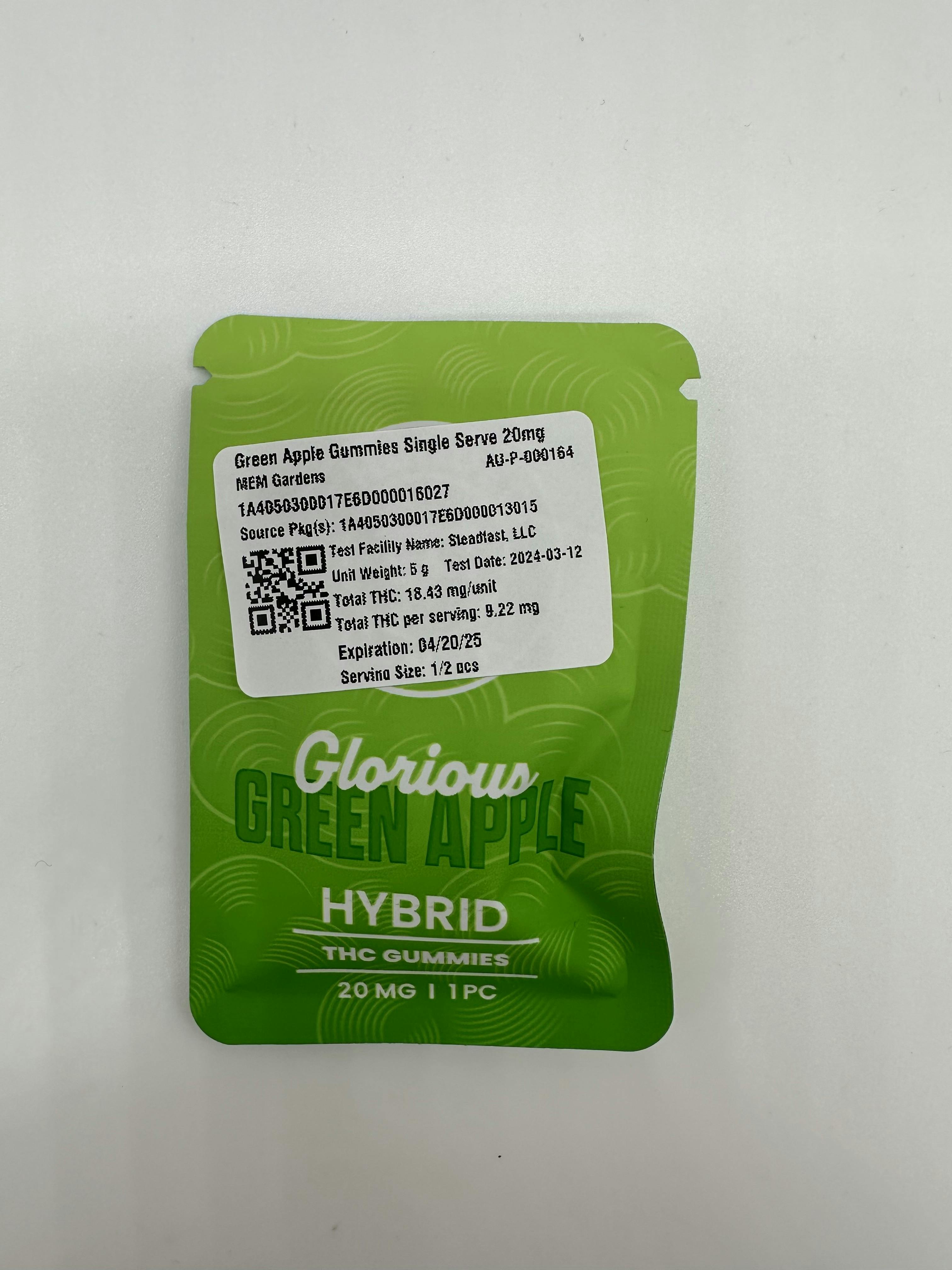 Green Apple Gummies Single Serve 20mg at Green Eden
