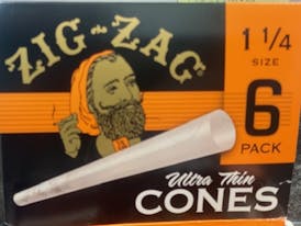 Zig Zag Unbleached Cones 1 1/4 6ct