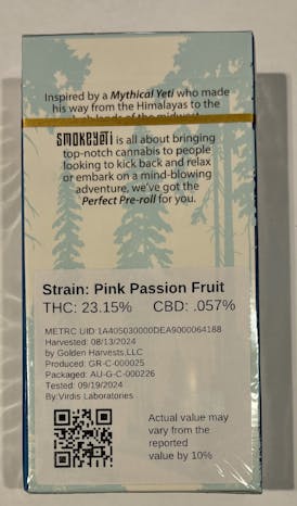 Yeti ID 10x 1g Pre-Roll Pack Pink Passion Fruit
