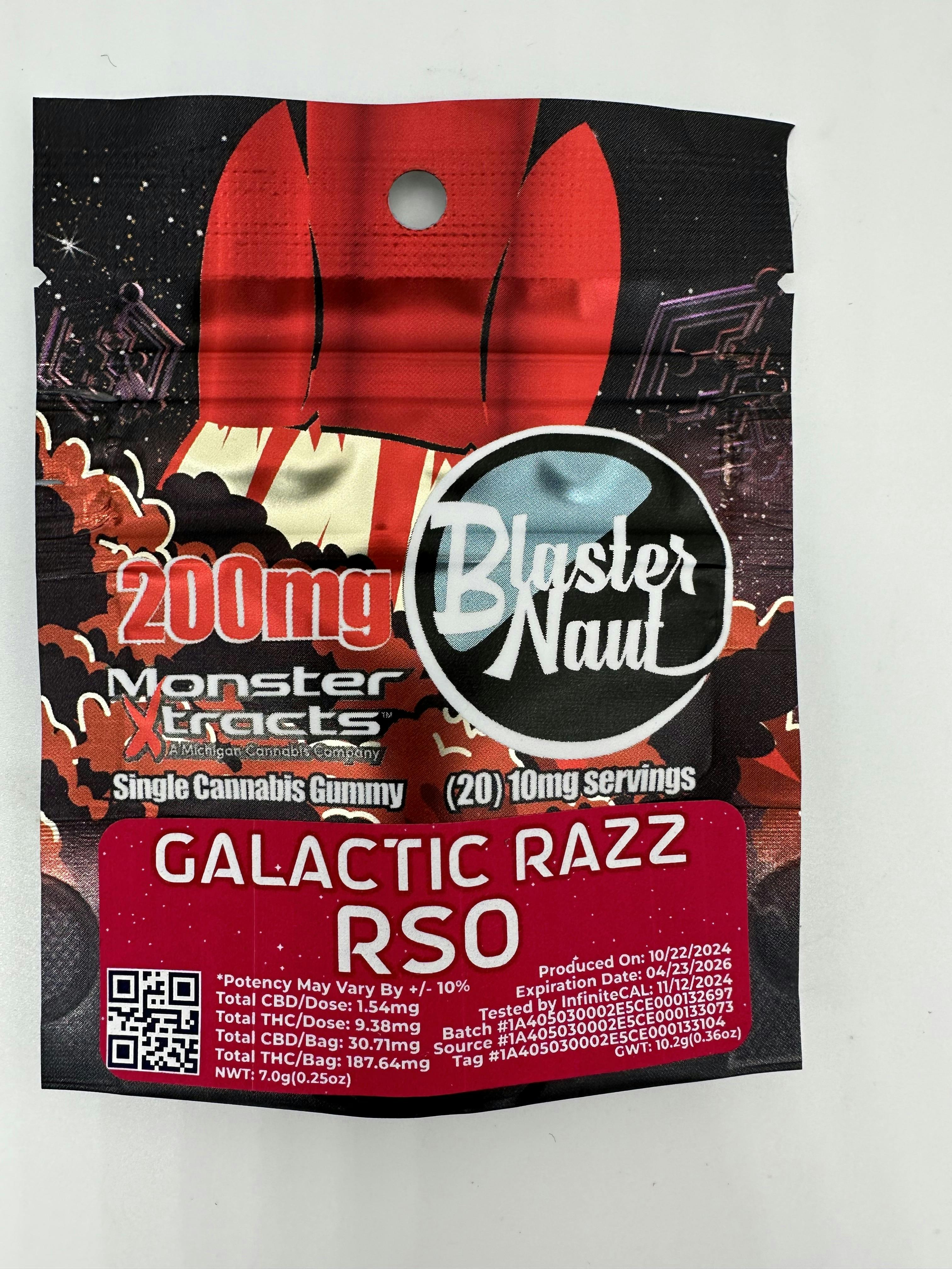 GUMMY - GALACTIC RAZZ - RSO - 200MG BLASTERNAUT - MONSTER X
