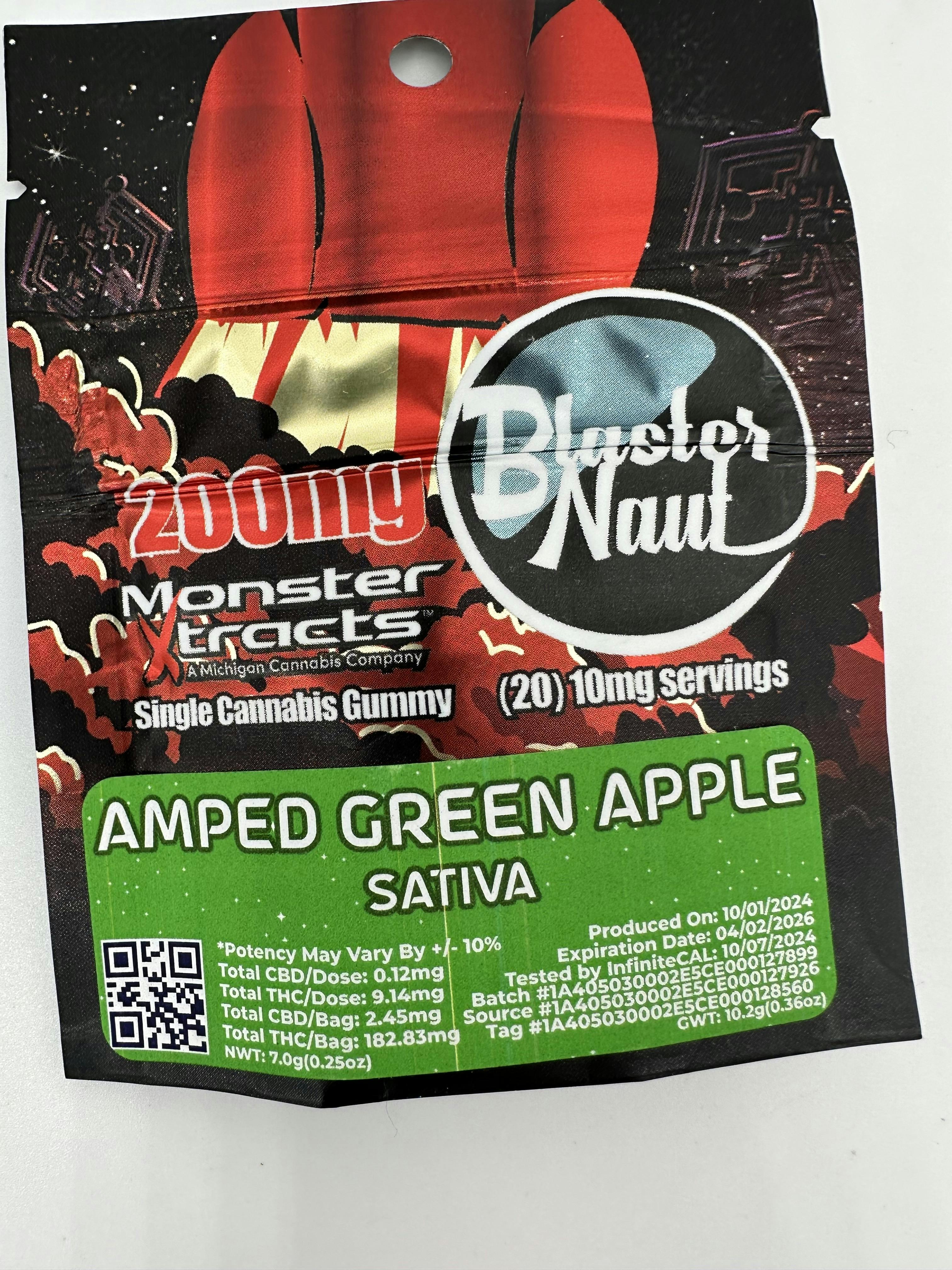 GUMMY - AMPED GREEN APPLE - 200MG BLASTERNAUT - MONSTER X