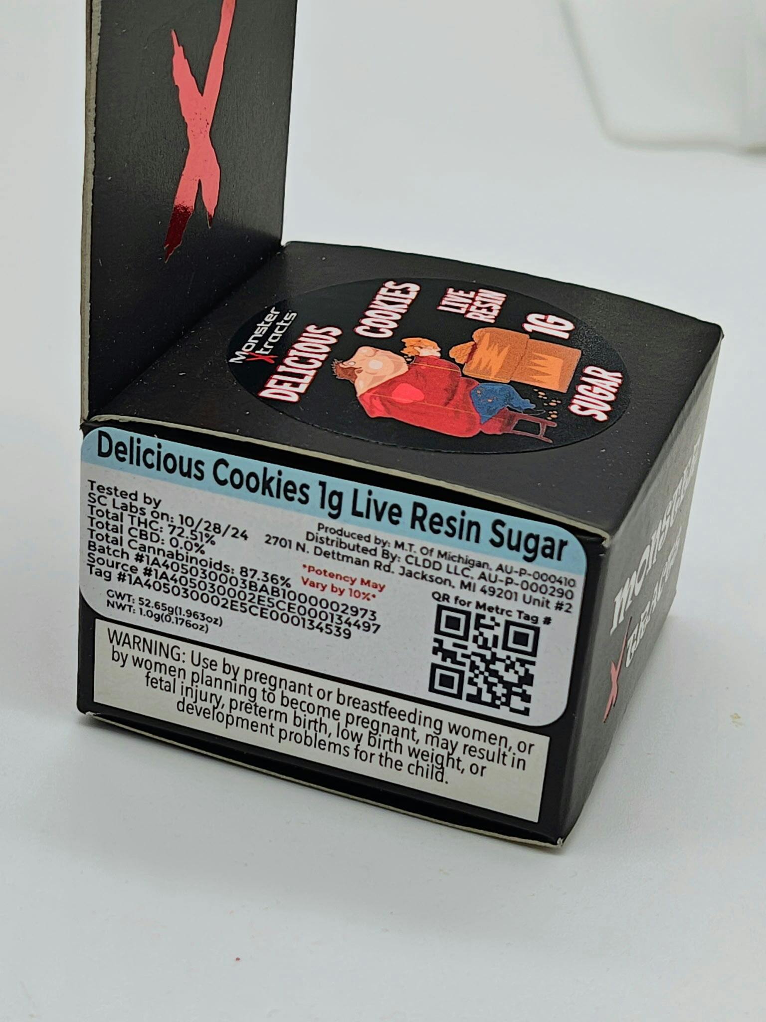 Live Resin - Delicious Cookies - Sugar - 1g - Monster X