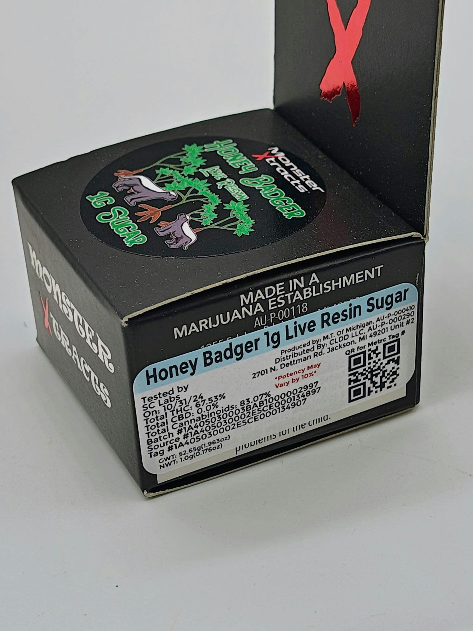Live Resin - Honey Badger - Sugar - 1g - Monster X