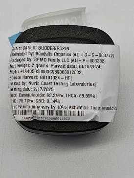 Garlic Budder - Live Hash Rosin 2g