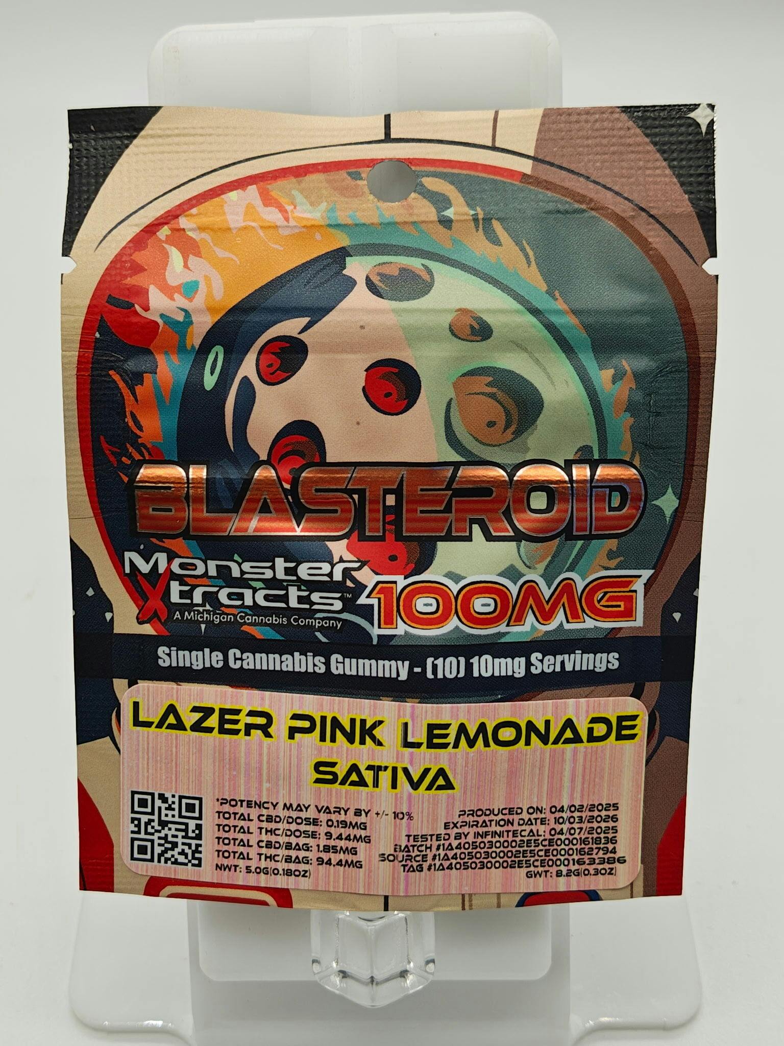 GUMMY - LAZER PINK LEMONADE - 100MG BLASTEROID - MONSTER X at Green Eden