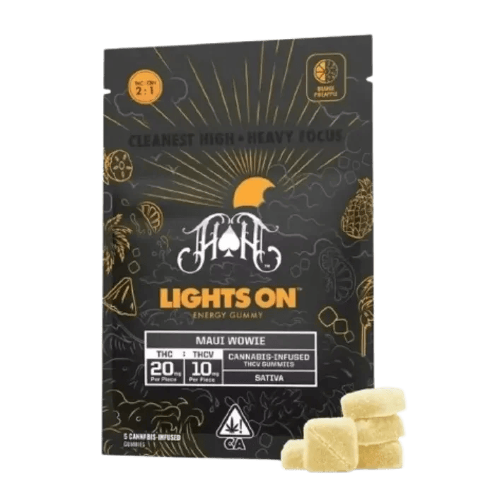 Lights On | Maui Wowie 2:1 THC:THCV Gummies | 100mg THC | 5ct | 20mg/ea