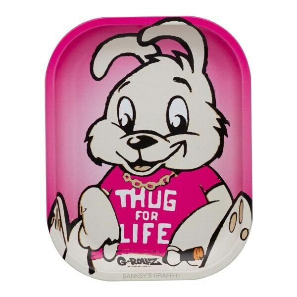 Rolling Tray - Small - Bansky's Graffiti 'Thug For Life'