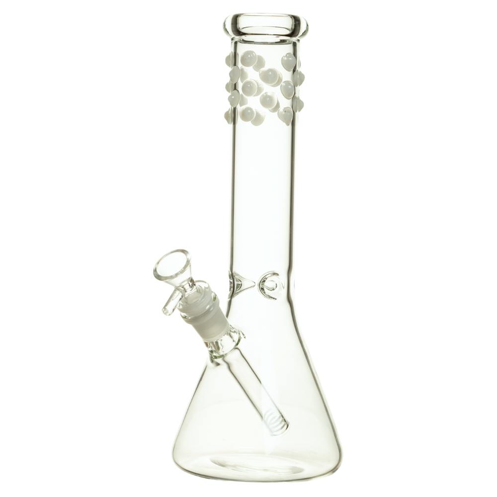 Bubble Beads Beaker Bong - 12" - White