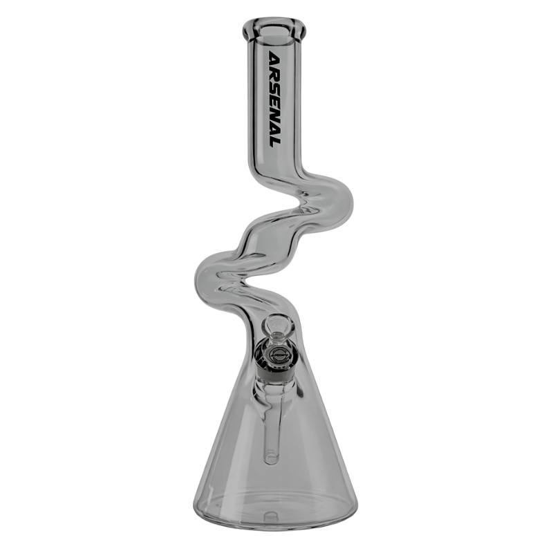 Spiral Twist Glass Zong - 16" - Smoke