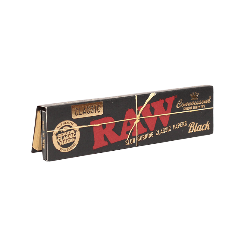 Rolling Papers + Tips - King Size Slim - Black Connoisseur