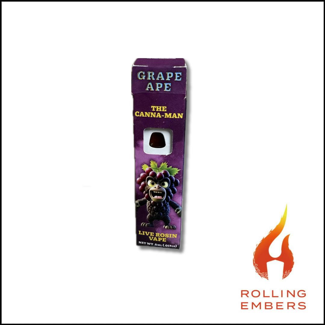 The Canna-Man | Grape Ape Live Rosin | .5g | Disposable Vape