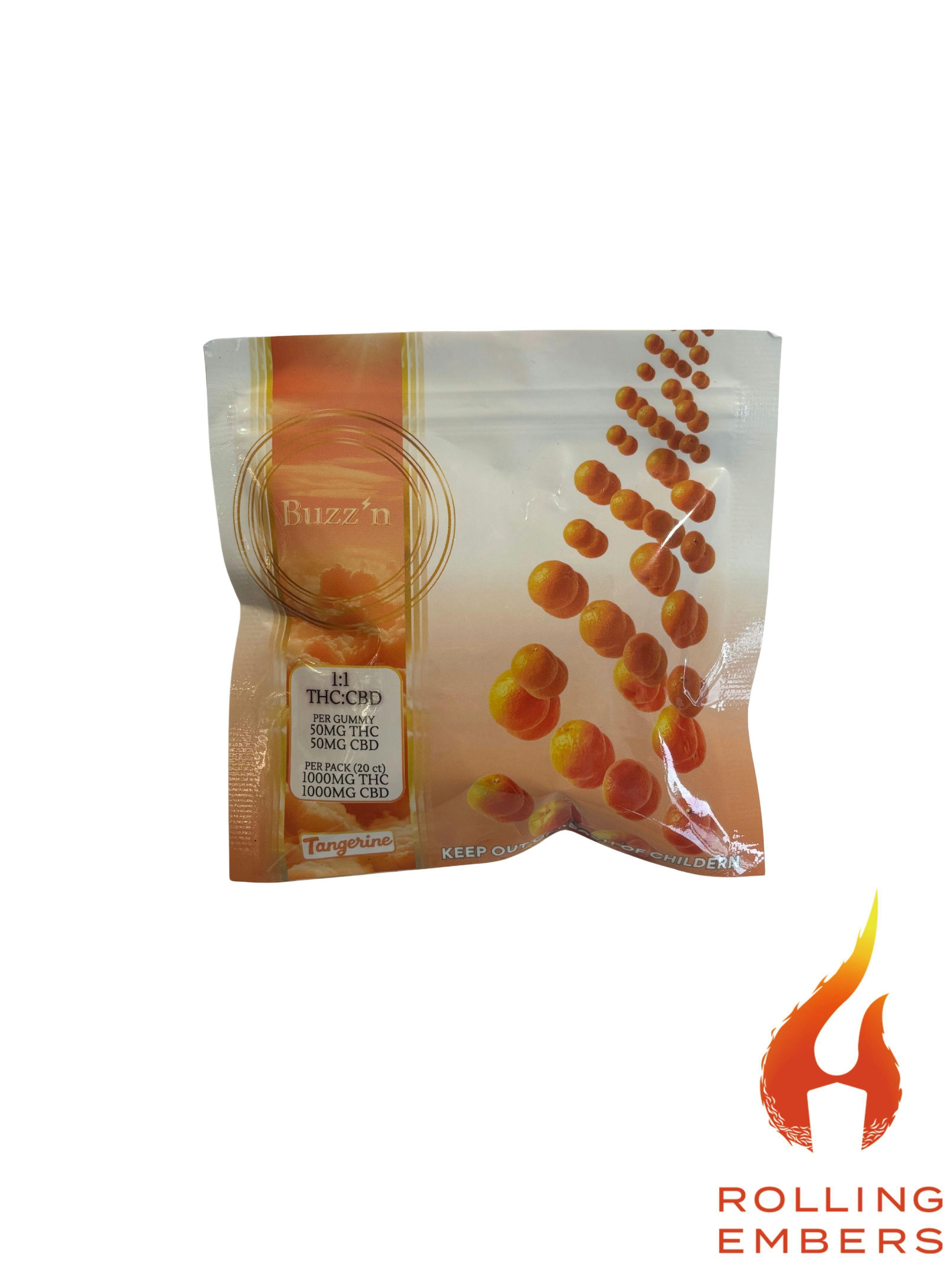 Buzz'n Gummies | Tangerine | 1:1 THC:CBD Edible