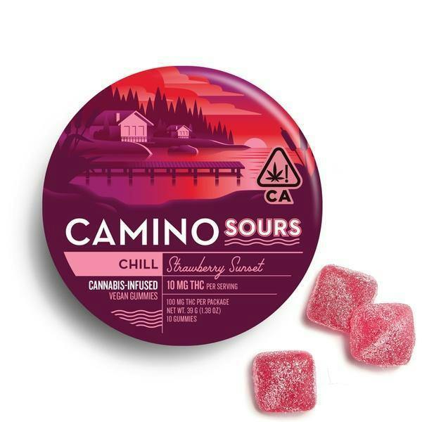 Kiva Camino Gummies Sour Strawberry Sunset