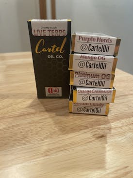 Cartel Oil Co | 510 Cartridge | Distillate | Live Terps | Indica | Cherry Kush | 1g